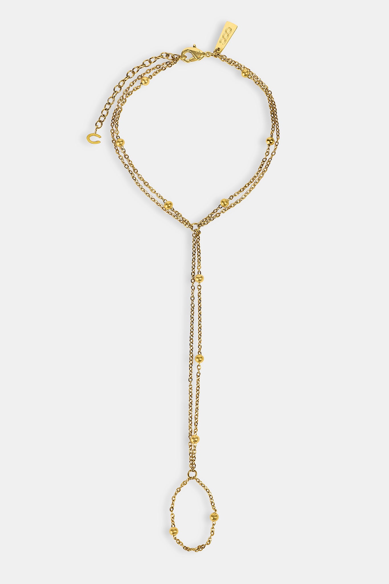 Polished Round Layered Anklet - 5mm - Gold